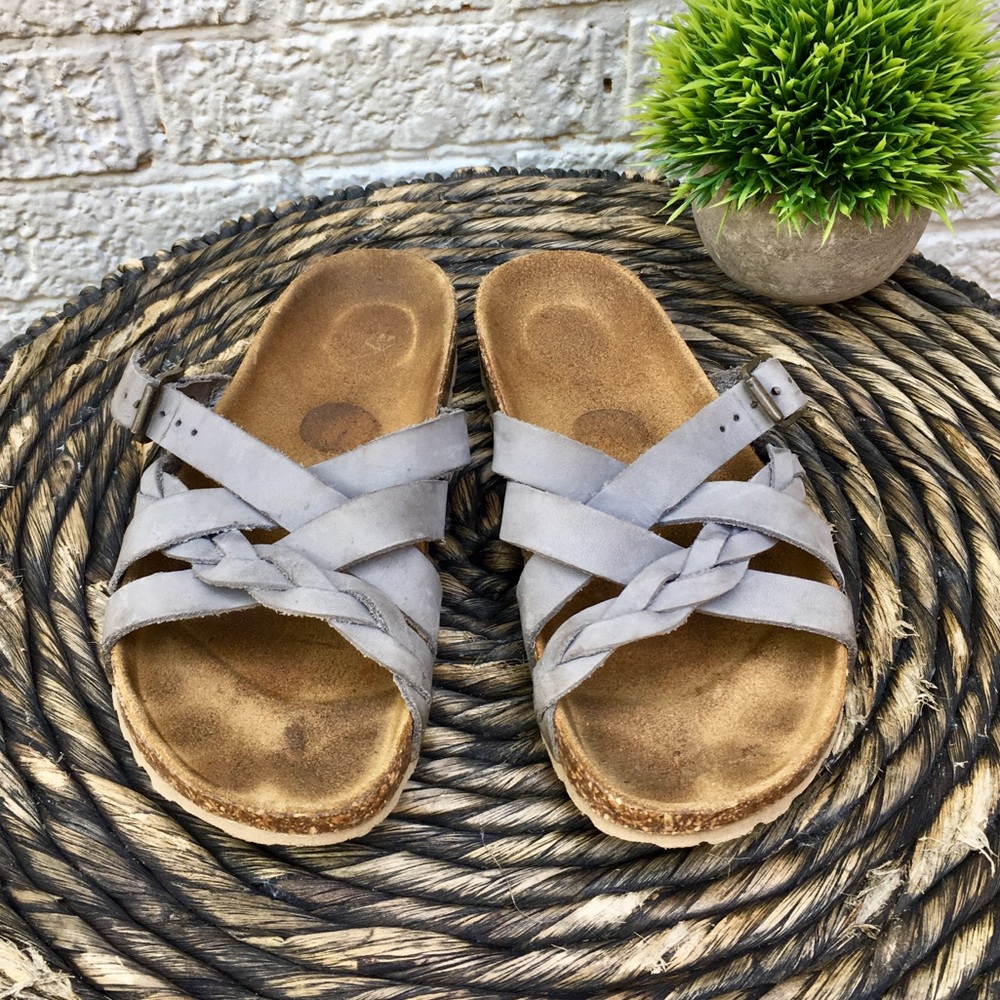 Gray Suede leather sandals